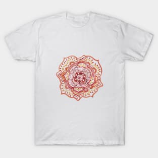 Sunset watercolor floral love mandala T-Shirt